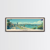 Tauranga, New Zealand Panoramic Canvas Print, Tauranga, New Zealand Painting, New Zealand Art, Tauranga Travel Poster, Travel Art, Guest Room Painting