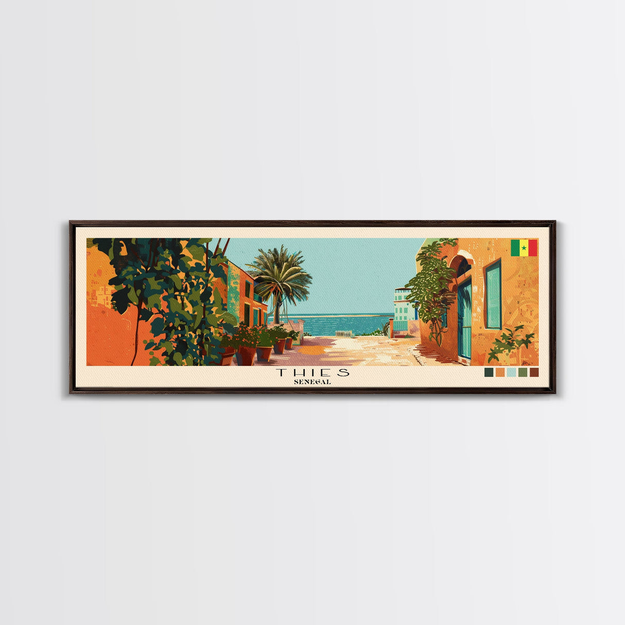 Thies, Senegal Panoramic Canvas Print, Thies, Senegal Painting, Senegal Art, Thies Travel Poster, Travel Art, Guest Room Painting