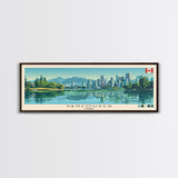 Vancouver, Canada Panoramic Canvas Print, Vancouver, Canada Painting, Canada Art, Vancouver Travel Poster, Travel Art, Housewarming Gift