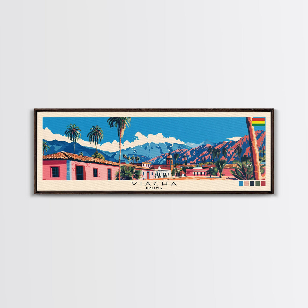 Viacha, Bolivia Panoramic Canvas Print, Viacha, Bolivia Painting, Bolivia Art, Viacha Travel Poster, Travel Art, Vacation Gift