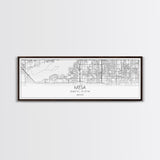 Panoramic Mesa City Map, Florida Art, Map Print, Minimalist Wall Art, Canvas Art, Housewarming Gift, Street Map Art, Closing Gift