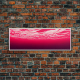 Beneath a pink ocean, cool abstract art fuchsia, Framed Canvas Print, Ready To Hang Wall Art, Framed Wall Art