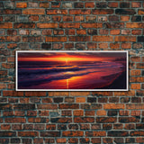 Large Art Sunset, Beach landscape, Coastal Art Print, Beach House, Coastal Decor, Beach Painting, Sunset Art, Framed/Unframed Canvas/Print