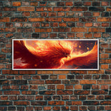 Panoramic Phoenix Canvas Print Of "Rebirth" - Rebirth Art - Framed Canvas Art - Framed Wall Art - Incredibly Beautiful Phoenix Decor