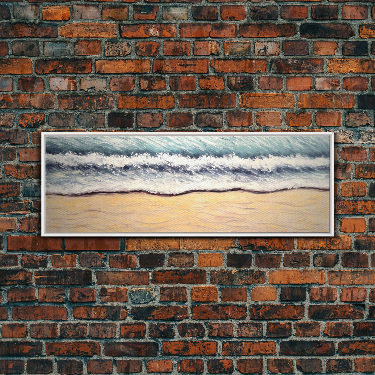 Minimalist Beach Canvas Art Print, Seashore, Shoreline, Ocean, Waves, Canvas Wall Art Beach, Wall Decor, Panoramic, Wall Art, Canvas Print