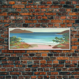 Pastel Beach Wall Art Canvas Print, Beach Sand Wall Art, Seascape Wall Decor, Beach Wall Art Large, Panoramic, Wall Art, Canvas Print