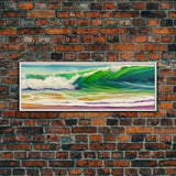 Green Ocean Wall Art Canvas Print, Seascape, Ocean Wall Art Framed, Ocean Waves Wall Art, Wall Decor, Panoramic, Wall Art, Canvas Print