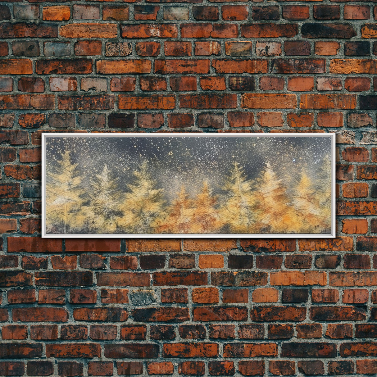 Abstract Forest Art, Abstract Trees Canvas, Snow In The Forest, Winter Wall Decor, Large Canvas Print, Panoramic, Wall Art, Canvas Print