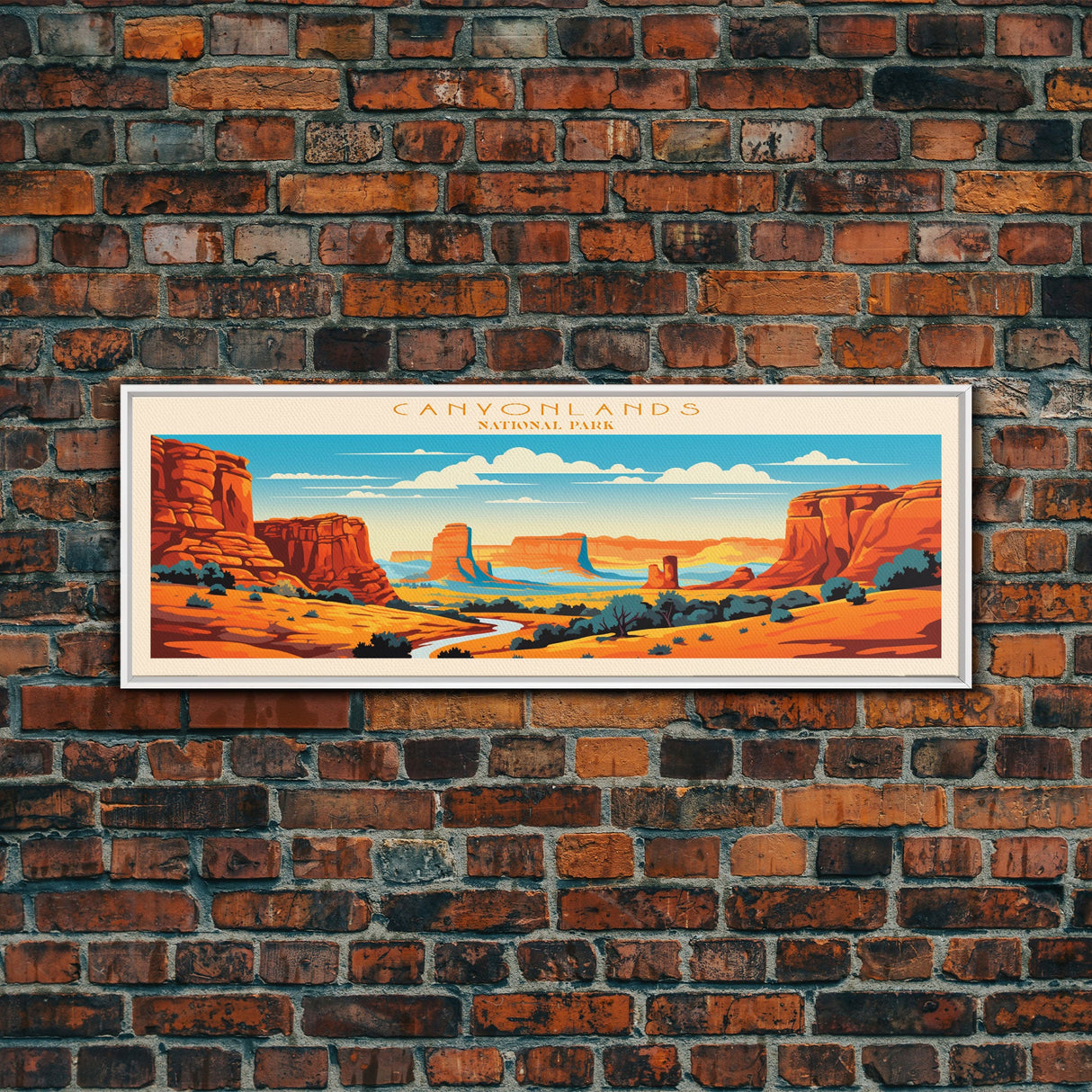 Canyonlands National Park, Panoramic Utah Travel Art, National Park Print, Minimalist Travel Art, Midcentury Modern Style Landscape