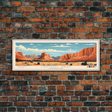 Capitol Reef National Park, Panoramic Utah Travel Art, National Park Print, Minimalist Travel Art, Midcentury Modern Style Landscape