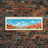 Capitol Reef National Park, Panoramic Utah Travel Art, National Park Print, Minimalist Travel Art, Midcentury Modern Style Landscape