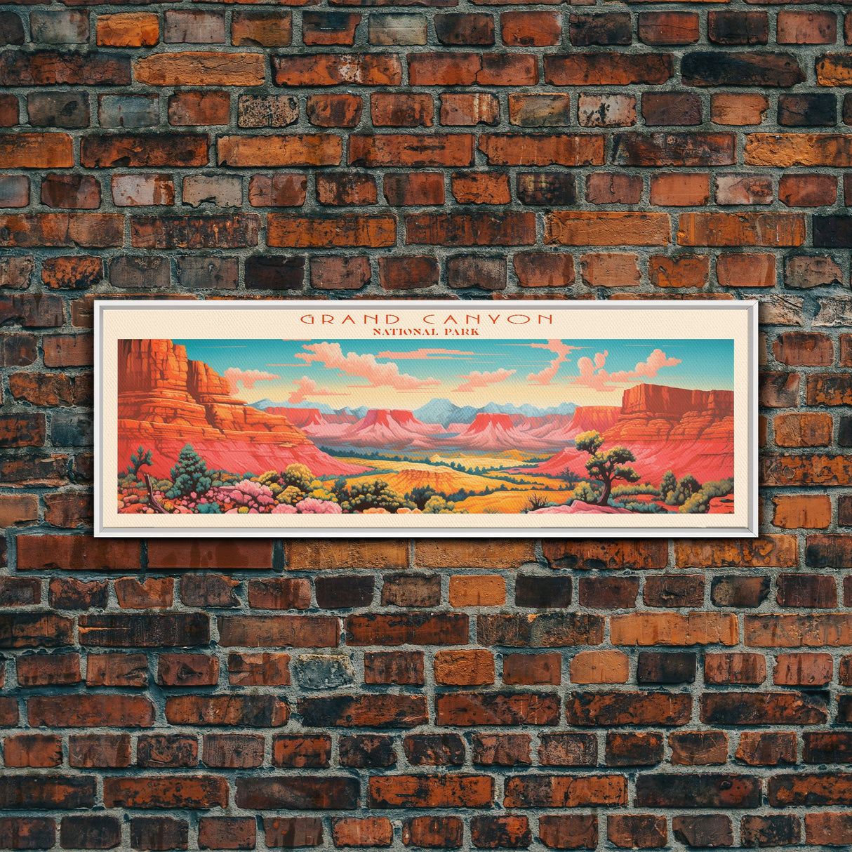 Grand Canyon National Park, Panoramic Arizona Travel Art, National Park Print, Minimalist Travel Art, Midcentury Modern Style Landscape