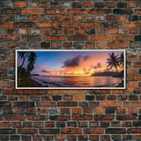 Photographic Panoramic of American Samoa National Park, Sunset Photography, National Park Art, Framed Canvas Print, Landscape Photography