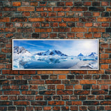 Beautiful Photographic Panoramic of Antarctica, Sunset Photography, Winter Decor, Christmas Deco, Framed Canvas Print, Landscape Photography