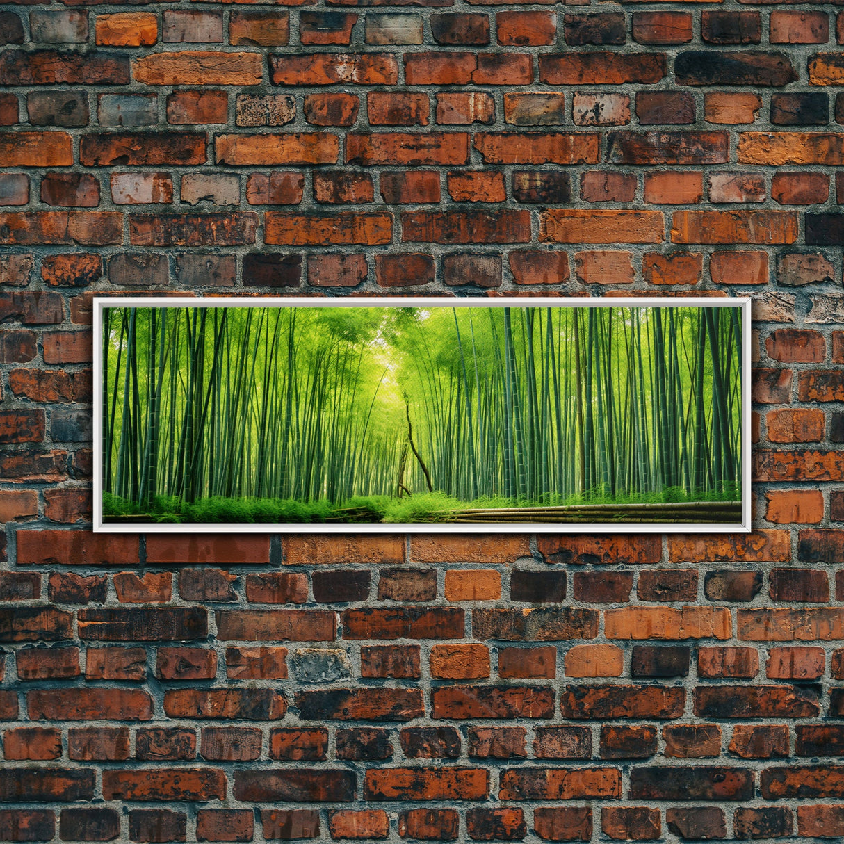 Beautiful Photographic Panoramic of Arashiyama Bamboo Grove Kyoto Japan, Framed Canvas Print, Landscape Photography, Landmark Art