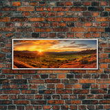 Photographic Panoramic of Arches National Park, Sunset Photography, National Park Art, Framed Canvas Print, Landscape Photography