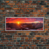 Photographic Panoramic of Badlands National Park, Sunset Photography, National Park Art, Framed Canvas Print, Landscape Photography