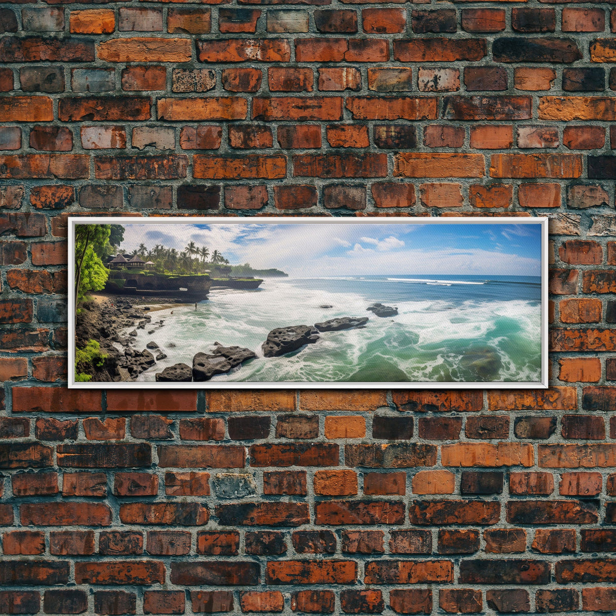 Photographic Panoramic of Bali Indonesia, Sunset Photography, Beach House Wall Art, Framed Canvas Print, Landscape Photography