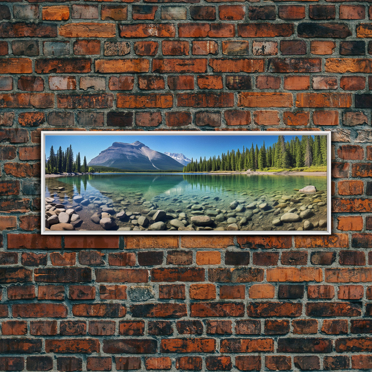 Photographic Panoramic of Banff National Park, Sunset Photography, National Park Art, Framed Canvas Print, Landscape Photography