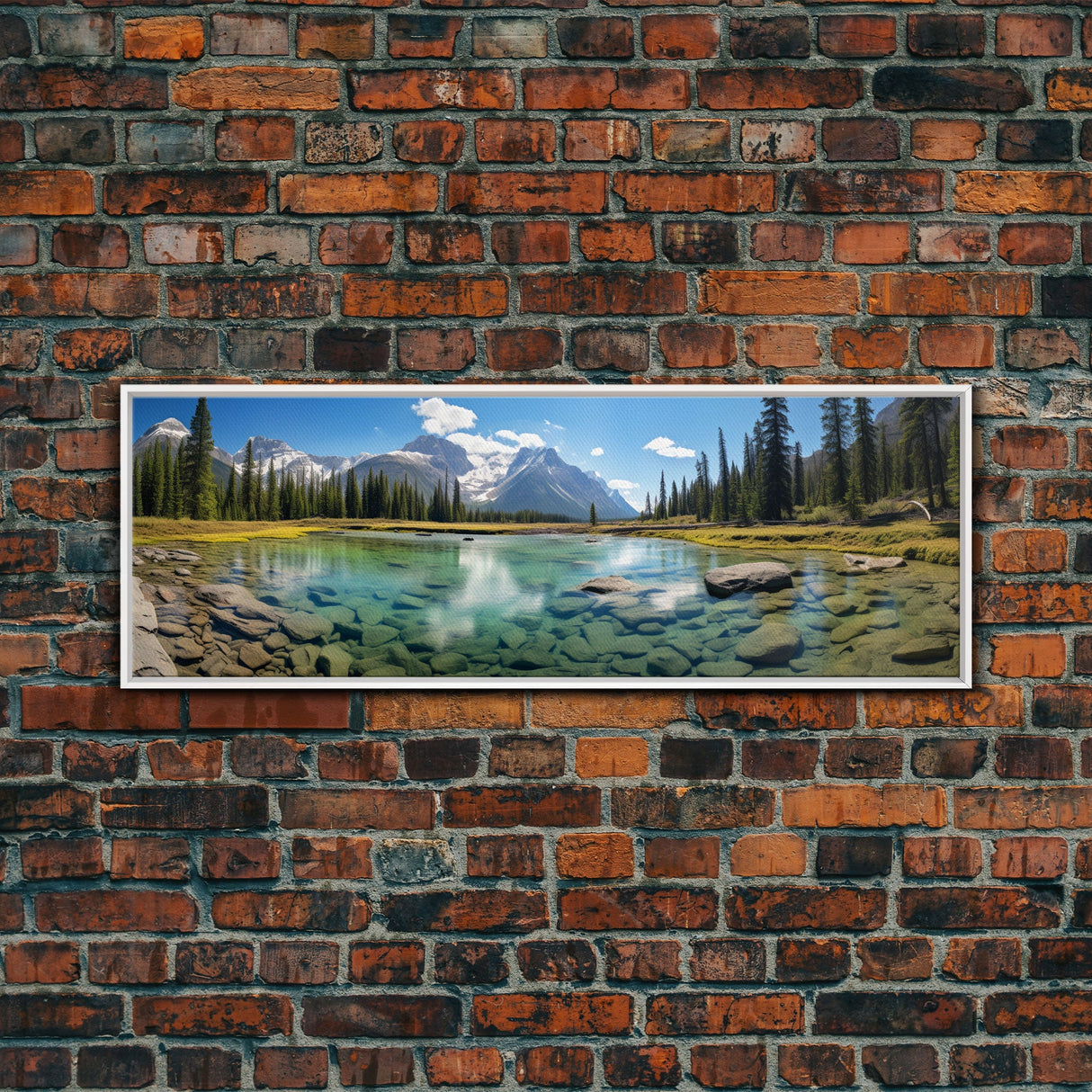 Photographic Panoramic of Banff National Park, Sunset Photography, National Park Art, Framed Canvas Print, Landscape Photography