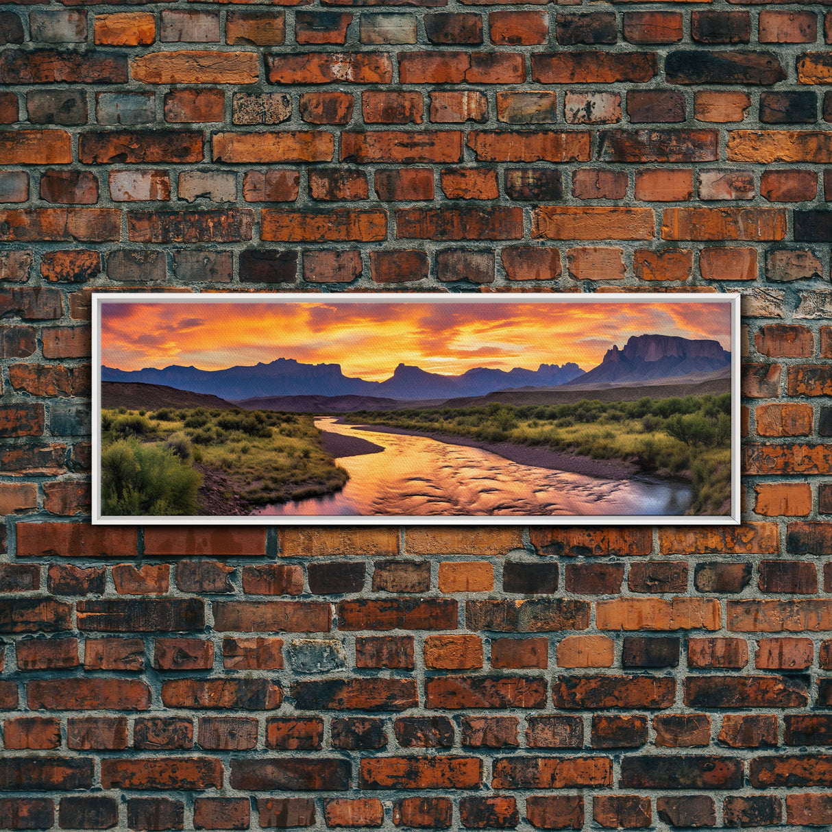 Photographic Panoramic of Big Bend Texas National Park, Sunset Photography, National Park Art, Framed Canvas Print, Landscape Photography