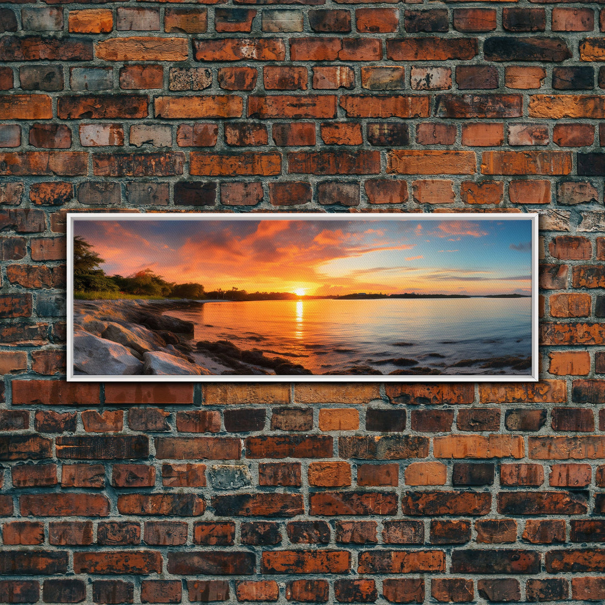 Photographic Panoramic of Biscayne National Park, Sunset Photography, National Park Art, Framed Canvas Print, Landscape Photography