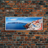 Panoramic Print of Santorini Greece Extra Large Wall Art, Panoramic Wall Art, Panoramic Landscape Print, Landscape Photography