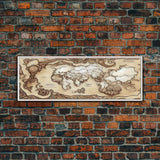 D&D RPG World Map Concept Art, Ready To Hang Canvas Print, Panoramic Art, Extra Wide Wall Decor, Cool Mancave Art, DND