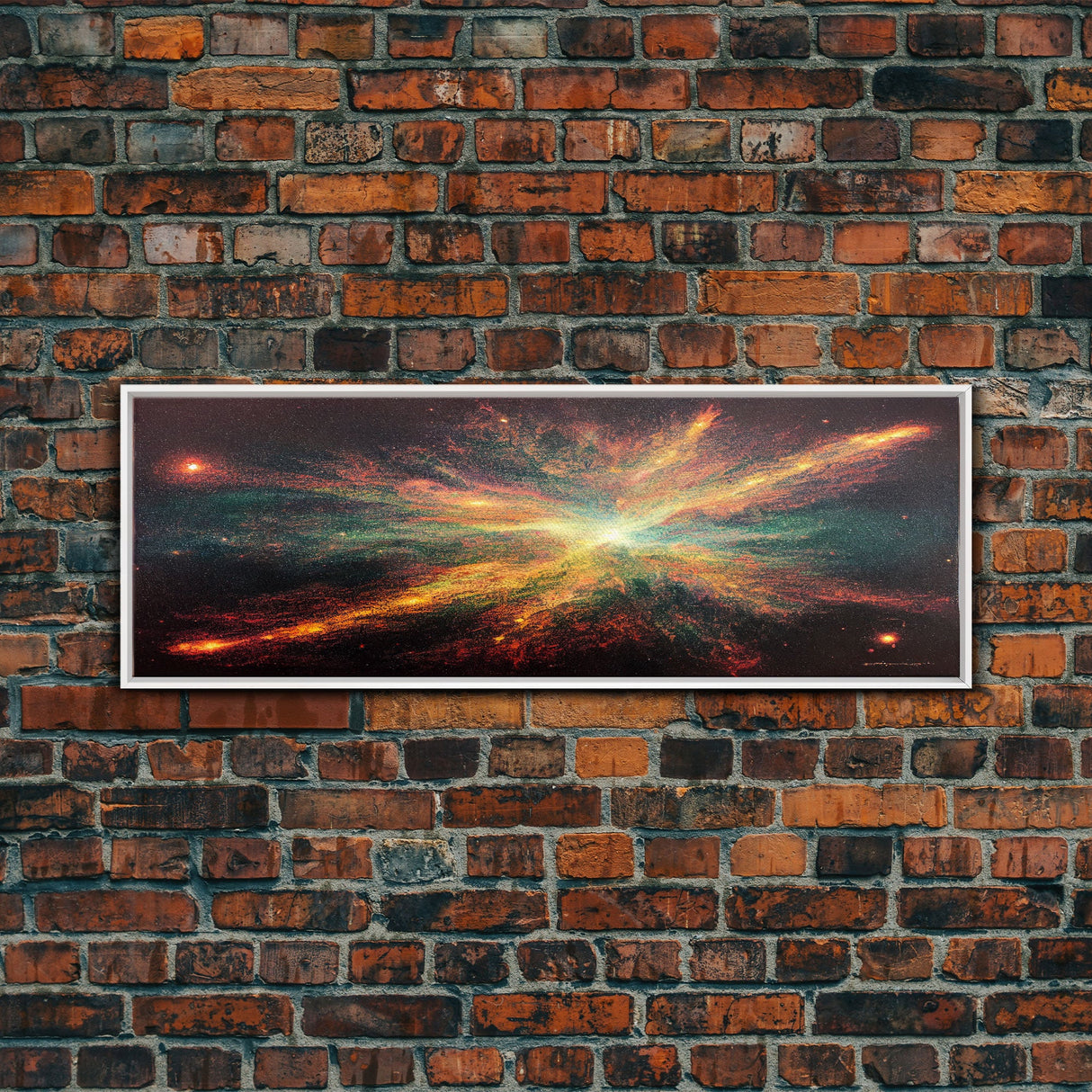 Galaxy Art, Supernova, Extra Large Wall Art, Framed Panoramic Canvas Print, Framed Wall Art