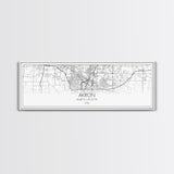 Panoramic Akron City Map, Ohio Art, Map Print, Minimalist Wall Art, Canvas Art, Housewarming Gift, Street Map Art, Closing Gift