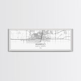 Panoramic Amarillo City Map, Texas Art, Map Print, Minimalist Wall Art, Canvas Art, Housewarming Gift, Street Map Art, Closing Gift