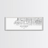 Panoramic Anchorage City Map, Alaska Art, Map Print, Minimalist Wall Art, Canvas Art, Housewarming Gift, Street Map Art, Closing Gift