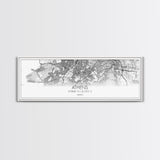 Panoramic Athens City Map, Greece Art, Map Print, Minimalist Wall Art, Canvas Art, Housewarming Gift, Street Map Art, Closing Gift