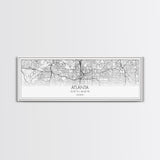 Panoramic Atlanta City Map, Georgia Art, Map Print, Minimalist Wall Art, Canvas Art, Housewarming Gift, Street Map Art, Closing Gift