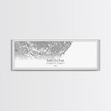 Panoramic Barcelona City Map, Spain Art, Map Print, Minimalist Wall Art, Canvas Art, Housewarming Gift, Street Map Art, Closing Gift