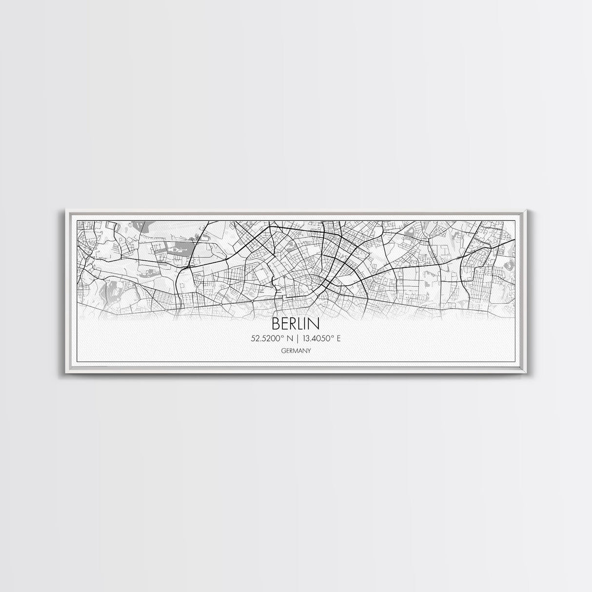 Panoramic Berlin City Map, Germany Art, Map Print, Minimalist Wall Art, Canvas Art, Housewarming Gift, Street Map Art, Closing Gift