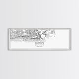 Panoramic Boston City Map, Massachusetts Art, Map Print, Minimalist Wall Art, Canvas Art, Housewarming Gift, Street Map Art, Closing Gift