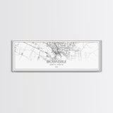 Panoramic Brownsville City Map, Texas Art, Map Print, Minimalist Wall Art, Canvas Art, Housewarming Gift, Street Map Art, Closing Gift