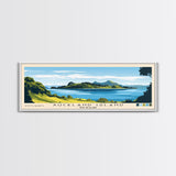 Auckland Island, New Zealand Panoramic Beach Print, Vacation Gift, New Zealand Wall Art, Beach Painting, Beach Decor, Beach Painting