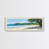 Conchal Beach, Costa Rica Panoramic Print, Vacation Gift, Costa Rica Wall Art, Beach Painting, Beach Decor, Large Wall Art, Wood Frame Art