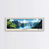 Coron, Philippines Panoramic Print, Vacation Gift, Philippines Wall Art, Beach Painting, Beach Decor, Large Wall Art, Wood Frame Art