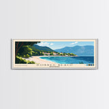 Dobrec Beach, Montenegro Panoramic Print, Vacation Gift, Montenegro Wall Art, Beach Painting, Beach Decor, Beach Or Lakehouse Art