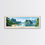 Doc Let, Vietnam Panoramic Beach Print, Vacation Gift, Vietnam Wall Art, Beach Painting, Beach Decor, Beach Painting