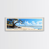 Driftwood Beach, Georgia Panoramic Beach Print, Vacation Gift, Georgia Wall Art, Framed Canvas Print, Framed Beach Painting