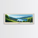 Edersee, Germany Panoramic Print, Vacation Gift, Germany Wall Art, Beach Painting, Beach Decor, Large Wall Art, Wood Frame Art