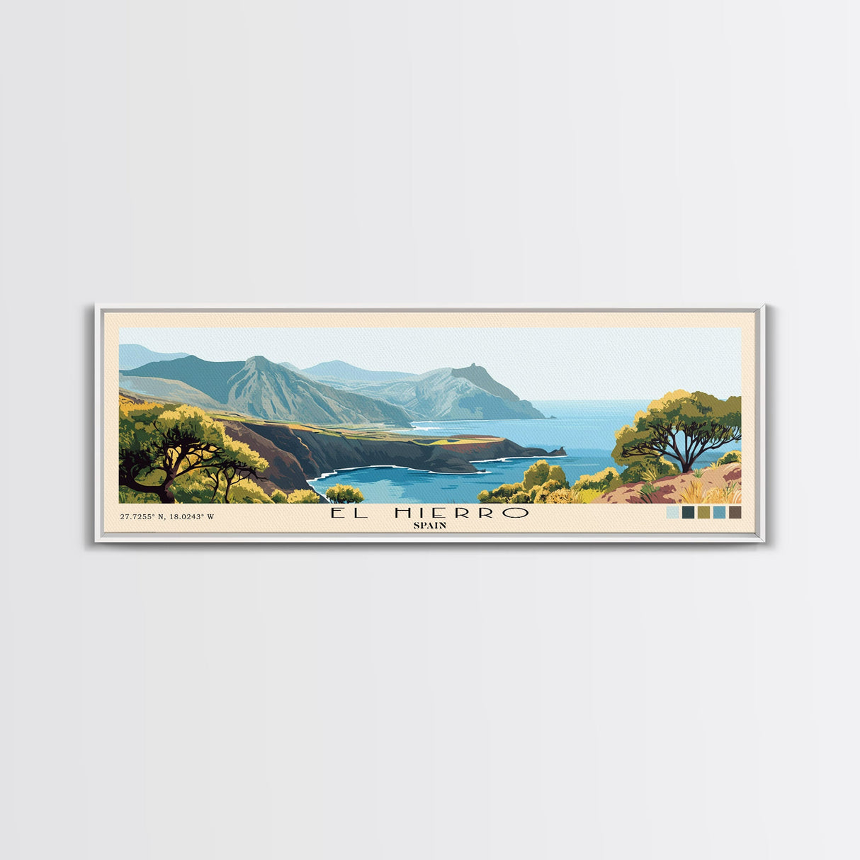 El Hierro, Spain Panoramic Print, Vacation Gift, Spain Wall Art, Beach Painting, Beach Decor, Beach Or Lakehouse Art