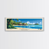 Fakarava, French Polynesia Panoramic Beach Print, Vacation Gift, French Polynesia Wall Art, Framed Canvas Print, Framed Beach Painting