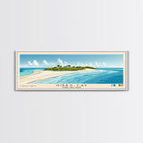 Gibbs Cay, Turks and Caicos Panoramic Print, Vacation Gift, Turks and Caicos Wall Art, Beach Painting, Beach Decor, Large Wall Art, Wood Frame Art