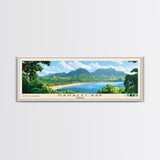 Hanalei Bay, Hawaii Panoramic Print, Vacation Gift, Hawaii Wall Art, Beach Painting, Beach Decor, Large Wall Art, Wood Frame Art