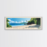 Honeymoon Beach, Fiji Panoramic Beach Print, Vacation Gift, Fiji Wall Art, Beach Painting, Beach Decor, Beach Painting